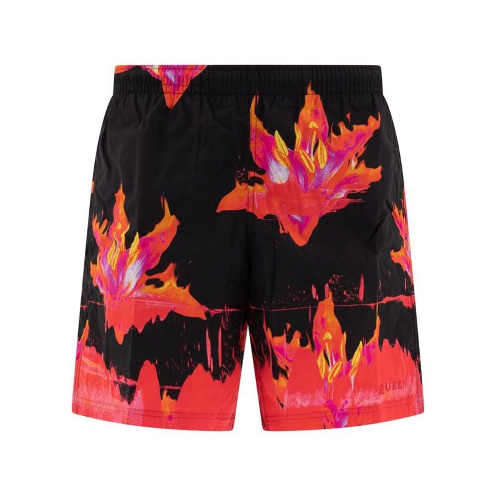 ALEXANDER MCQUEEN Flame Print Swim Shorts Men BLACK Beachwear